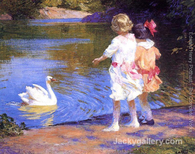 The Swan by Edward Henry Potthast paintings reproduction